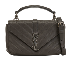 Mini College Crossbody, Leather, Dark Grey, 0516, 2*